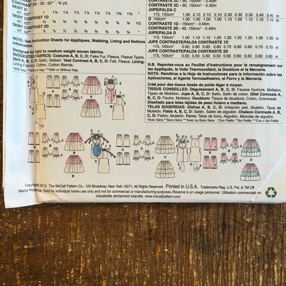 McCalls Sewing Pattern M6816 Girls Kidcore Fuzzy Monster Costume 7-14 UNCUT - Picture 2 of 4